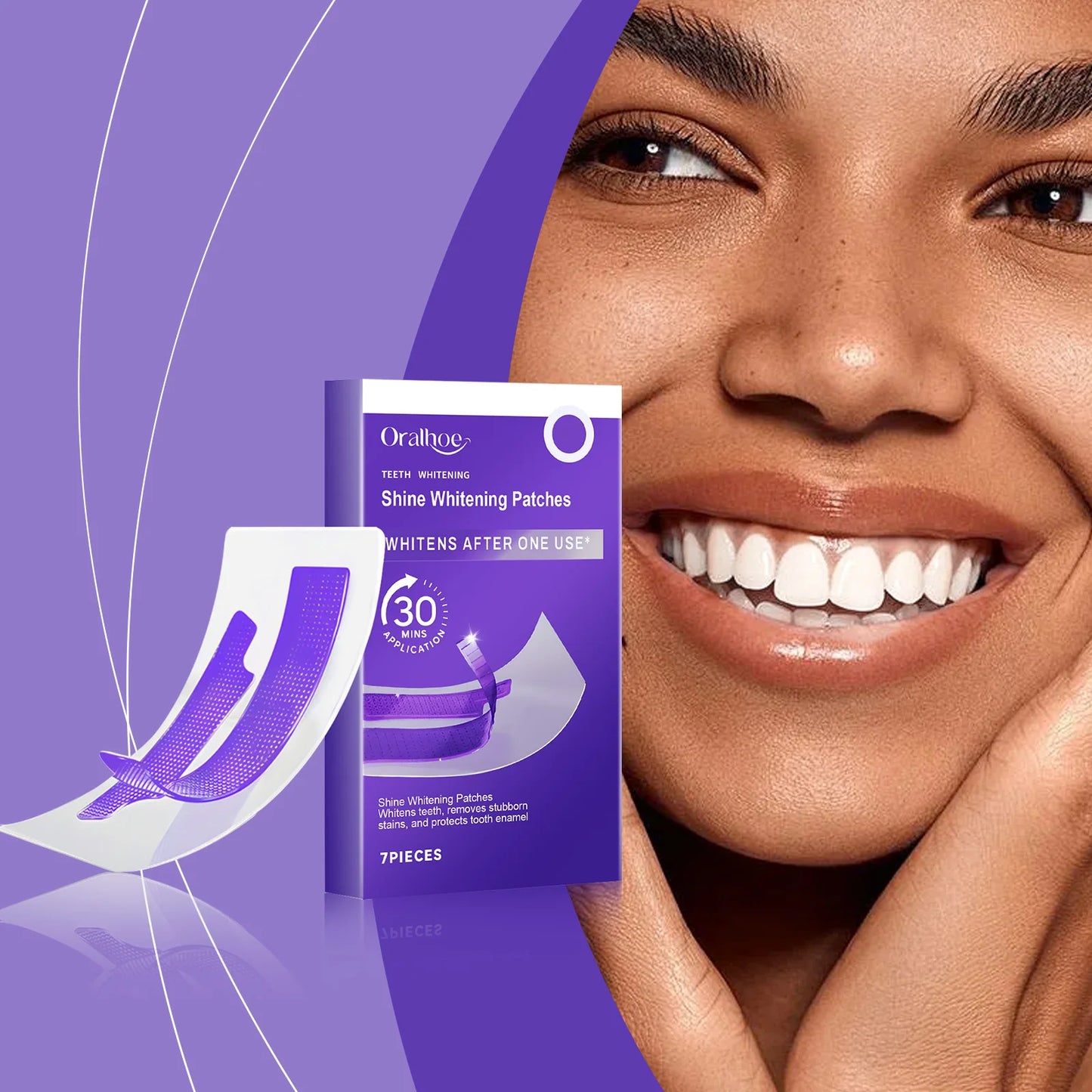 Purple Teeth Whitening Strips Brighten Tooth Remove Plaque Stain Cleaning Oral Hygiene Reduce Sensitivity Bleaching Dental Tools
