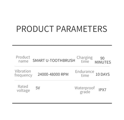 Electric Toothbrush for Adult Automatic USB Charge U-Shaped Toothbrush 360 Degrees Intelligent Rechargeable Toothbrus